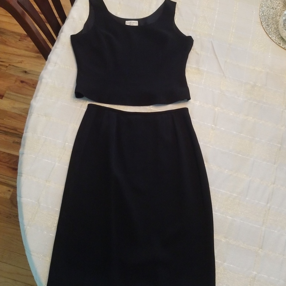2pc sleeveless dressy skirt and top